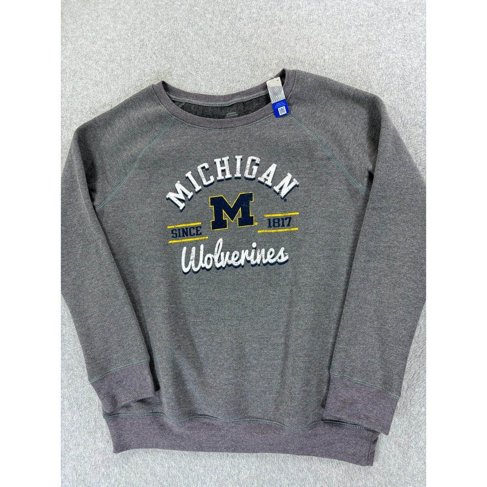 NWT Michigan Wolverines Campus Crew Sweatshirt (Women's Large) Gray